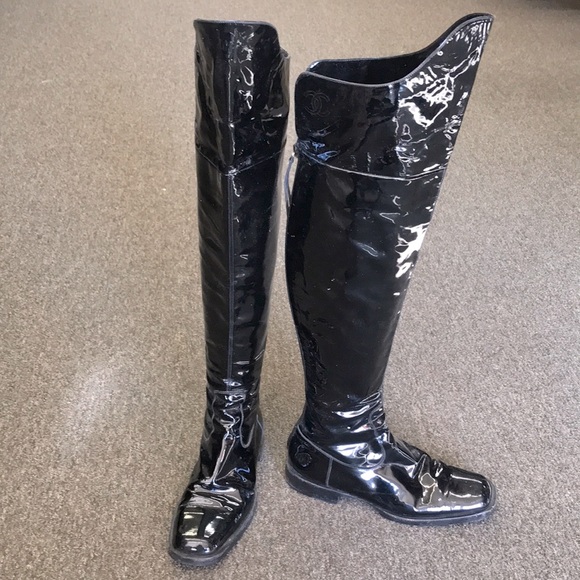 Vintage Chanel Patent Leather Boot - Picture 1 of 7